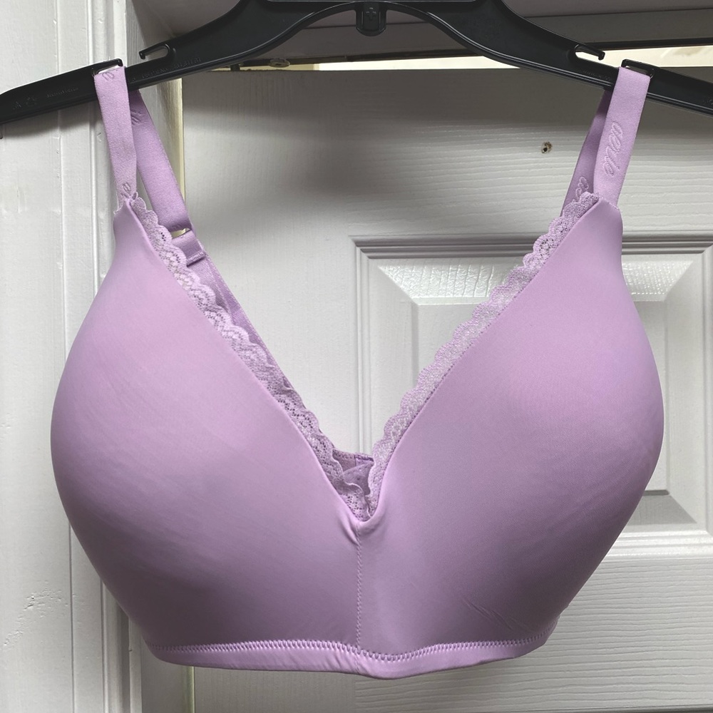Aerie lilac lace trimmed wireless bra 36DDD